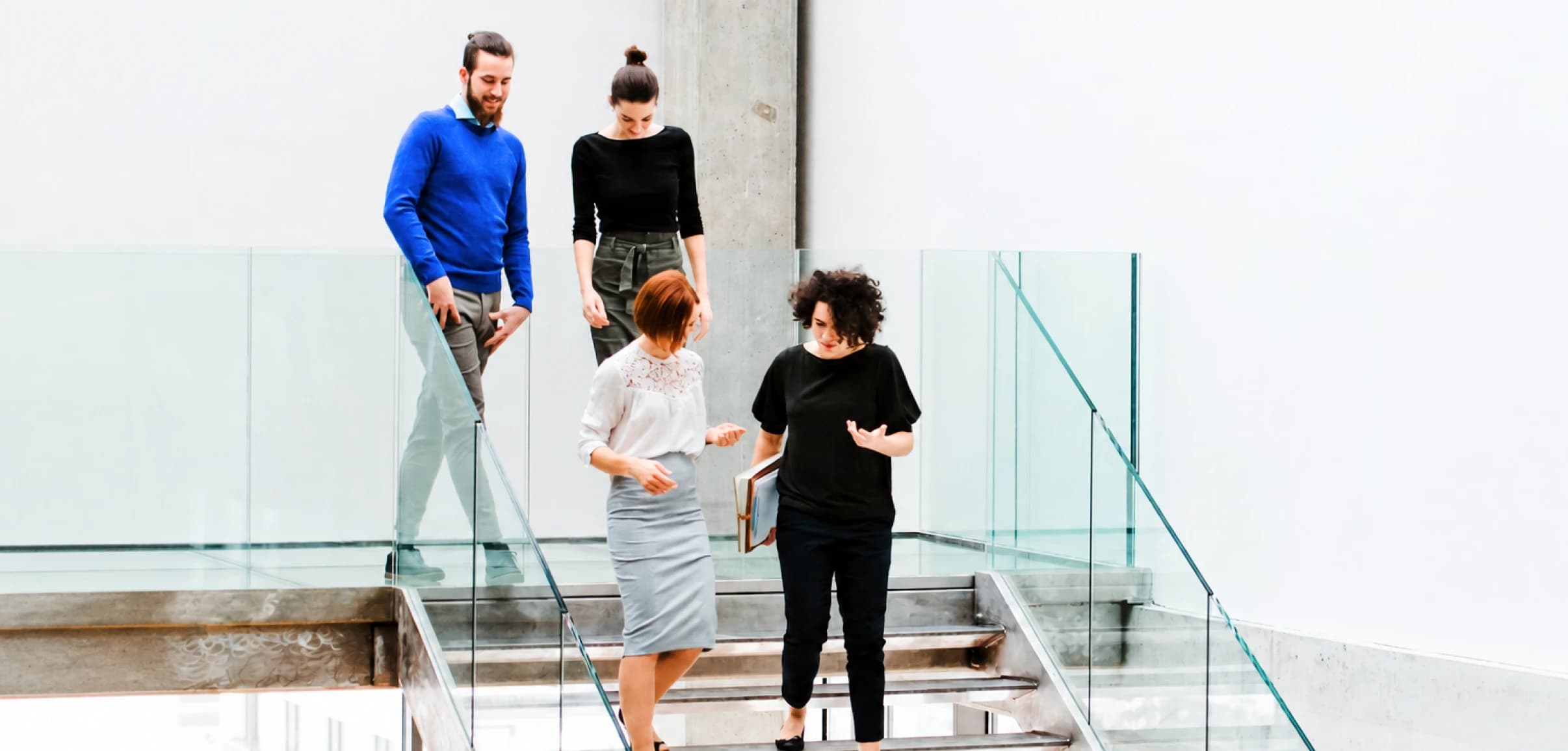 AI Implementation — team walking down stairs