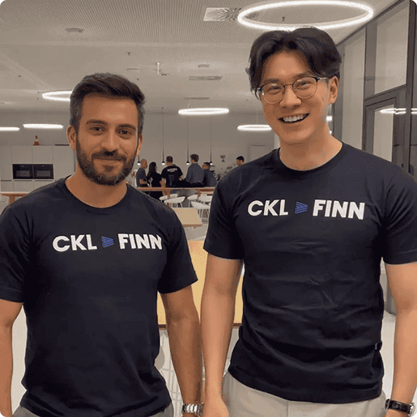 Image of two people from the company Finn and Cheesecake Labs