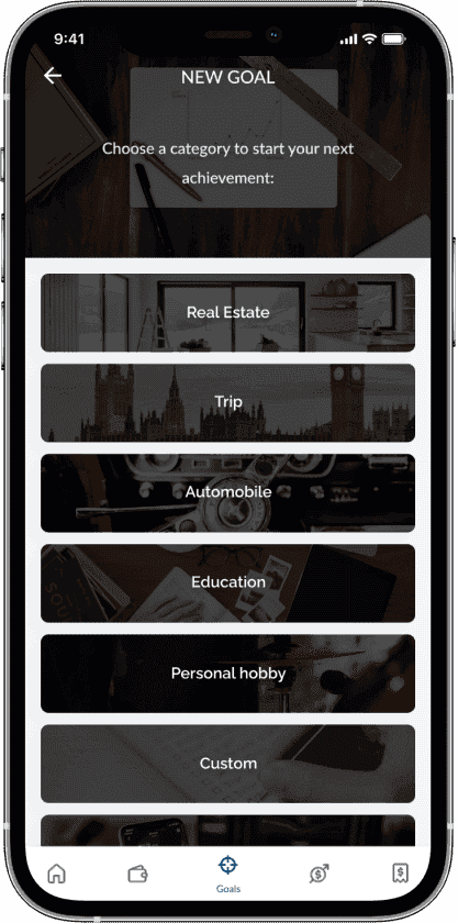 EQI investment app goals screen 1 for Cheesecake Labs fintech case study