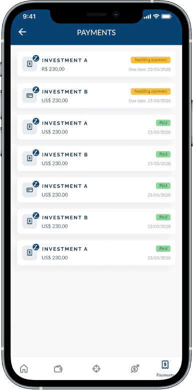 EQI investment app payments screen 1 for Cheesecake Labs fintech case study
