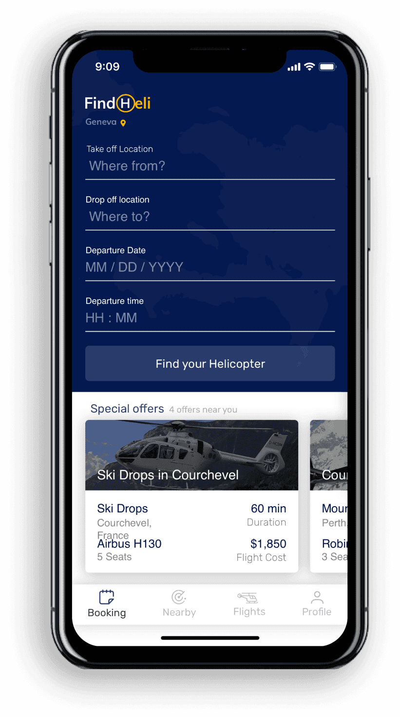 Findheli app mobile screen group 892 for Cheesecake Labs nearshore development case study