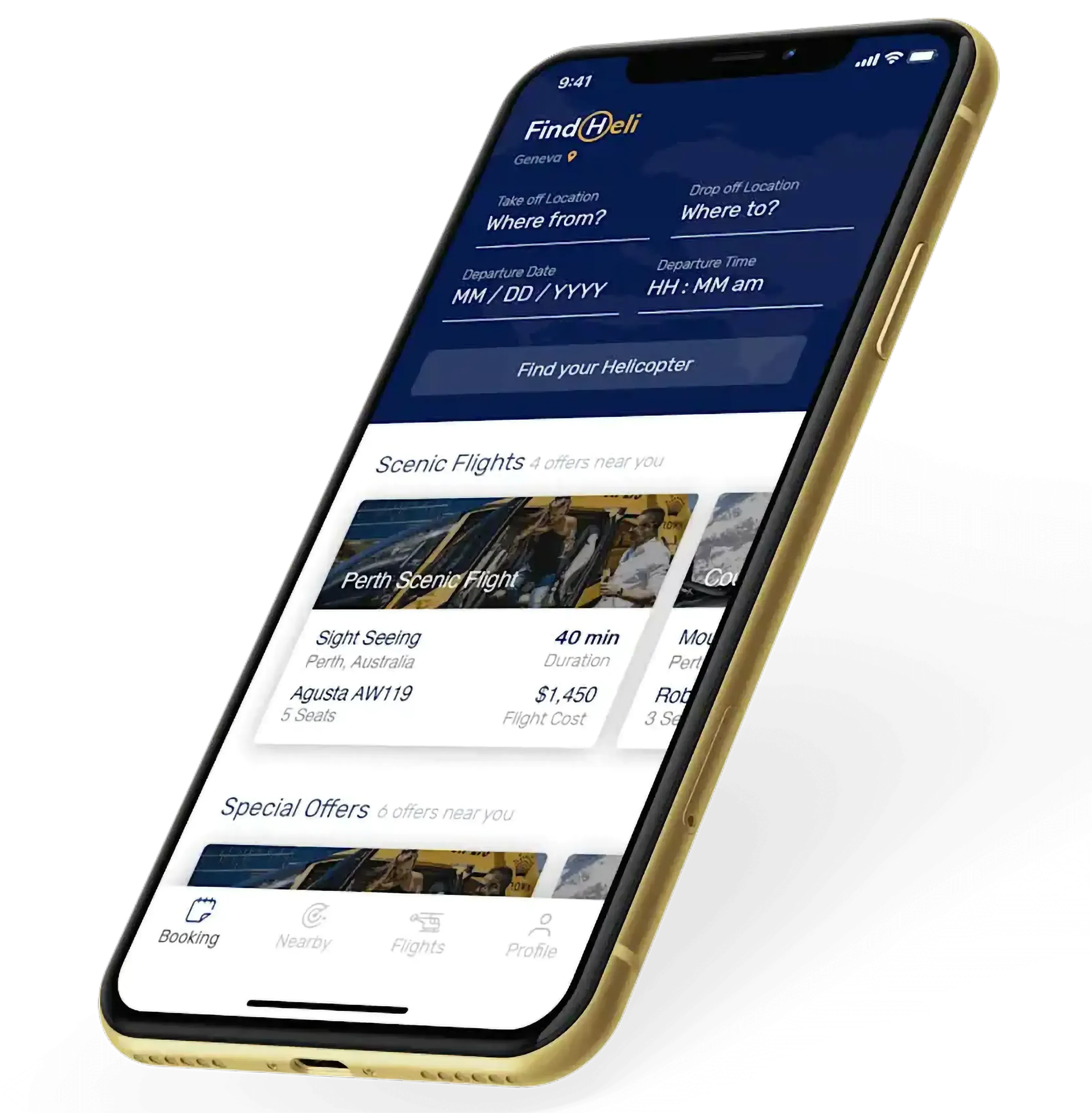 Findheli app detailed UI screens overview for Cheesecake Labs nearshore development case study